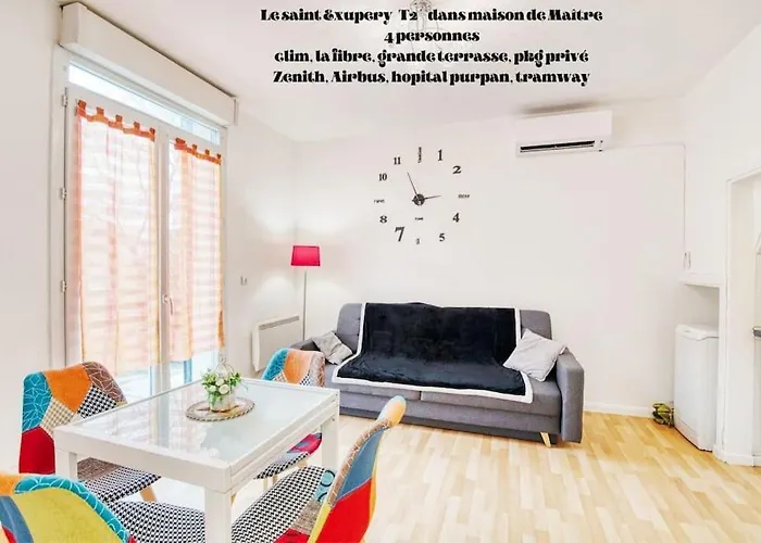 Apartamento T2 Ds Villa-terrasse-clim-pkg-meet- Zenith-odyssud Toulouse
